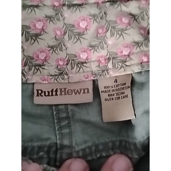 Ruff Hewn Pants Womens Size 4 Green Drawstring Cropped Casual Midrise - Picture 4 of 8